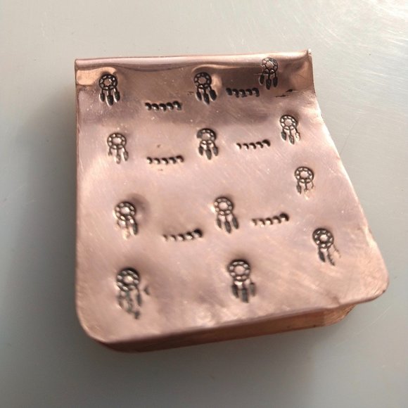 Solid Copper Money Clip Dream Catcher Handmade Rustic Stamped Southwestern - Picture 6 of 11